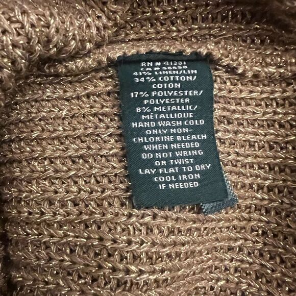 Lauren Ralph Lauren Women Sleeveless Knit Tunic Sweater Metallic Gold Size NWT M - Picture 9 of 11